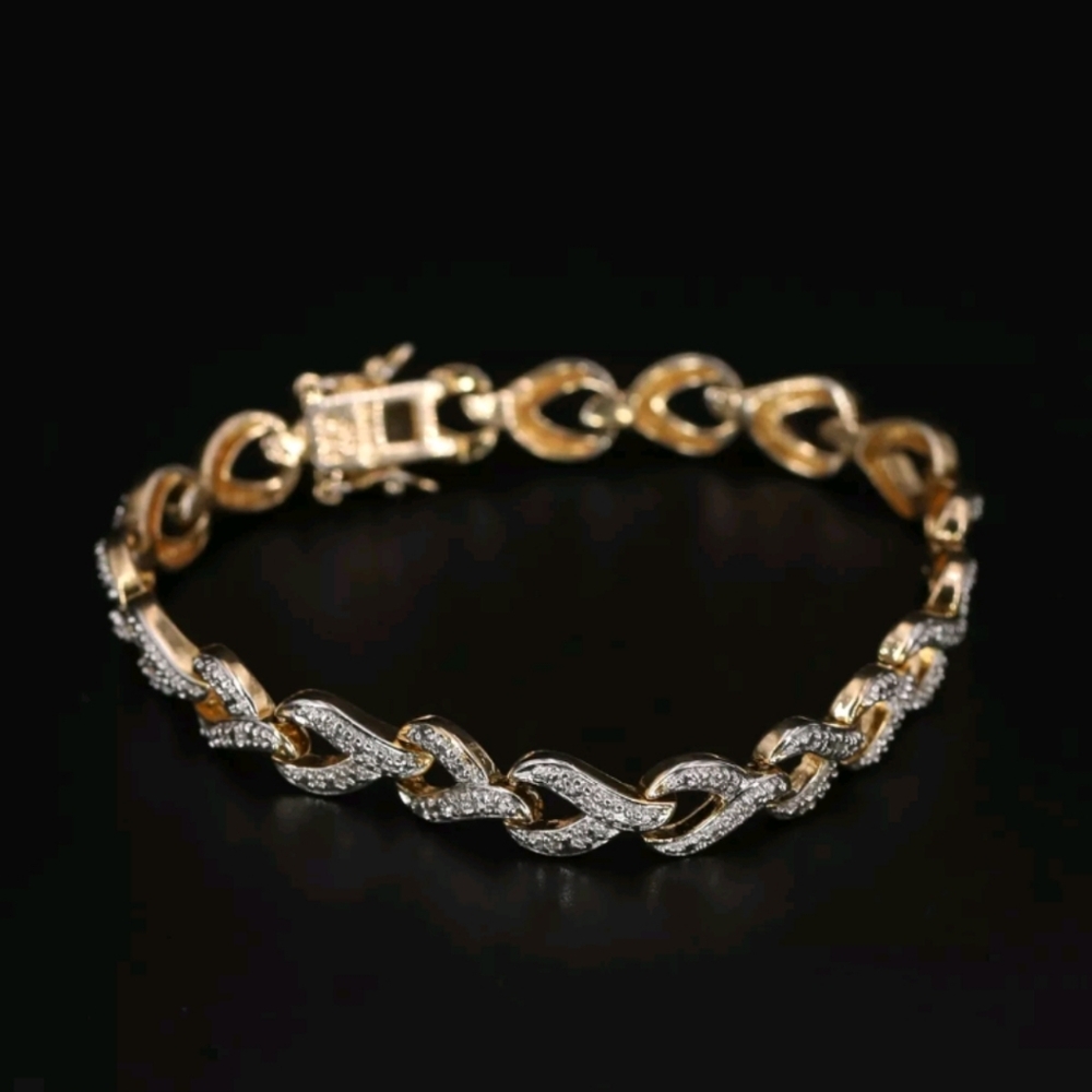 PRIME ART & JEWEL 7mm Diamond Gold Tennis Bracelet